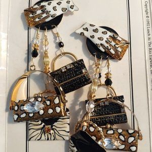 Lunch at The Ritz Vintage Hand Bags earrings